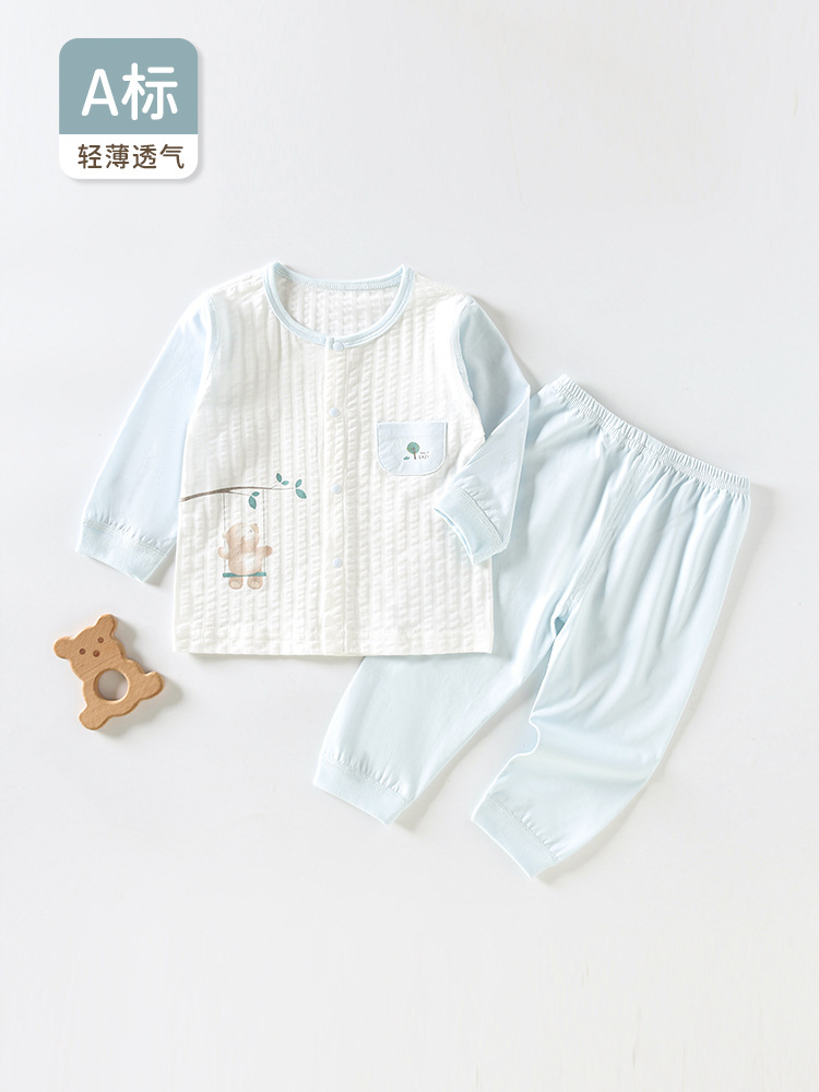 婴儿内衣套装纯棉夏季宝宝分体睡衣儿童家居服轻薄透气婴幼童衣服