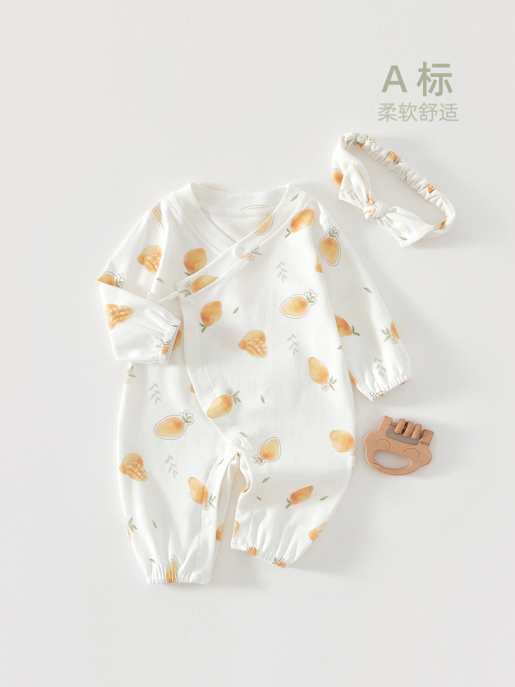 婴儿春夏秋装连体衣a类纯棉初新生幼儿哈衣服爬秋天季宝宝和尚服