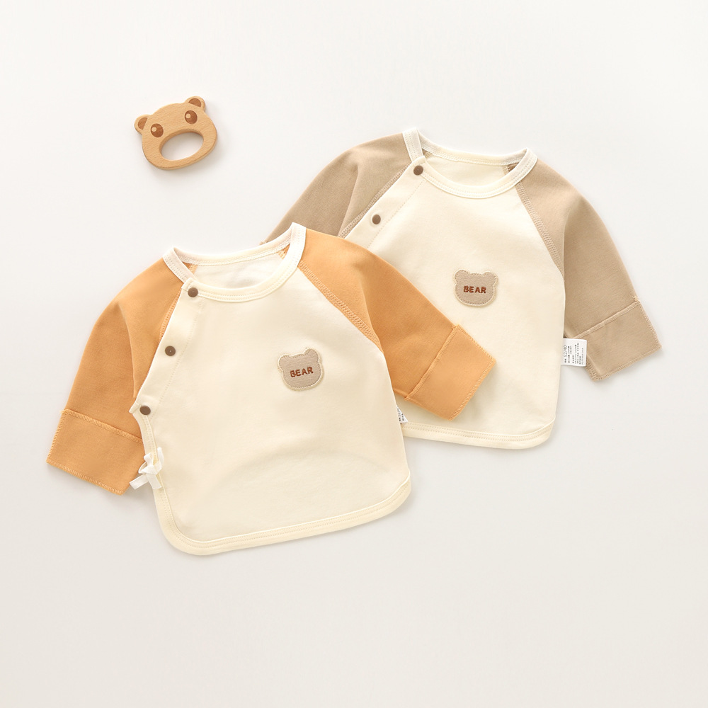 新生婴儿衣服半背衣初生宝宝纯棉短袖上衣和尚服春秋薄款A类0-3月