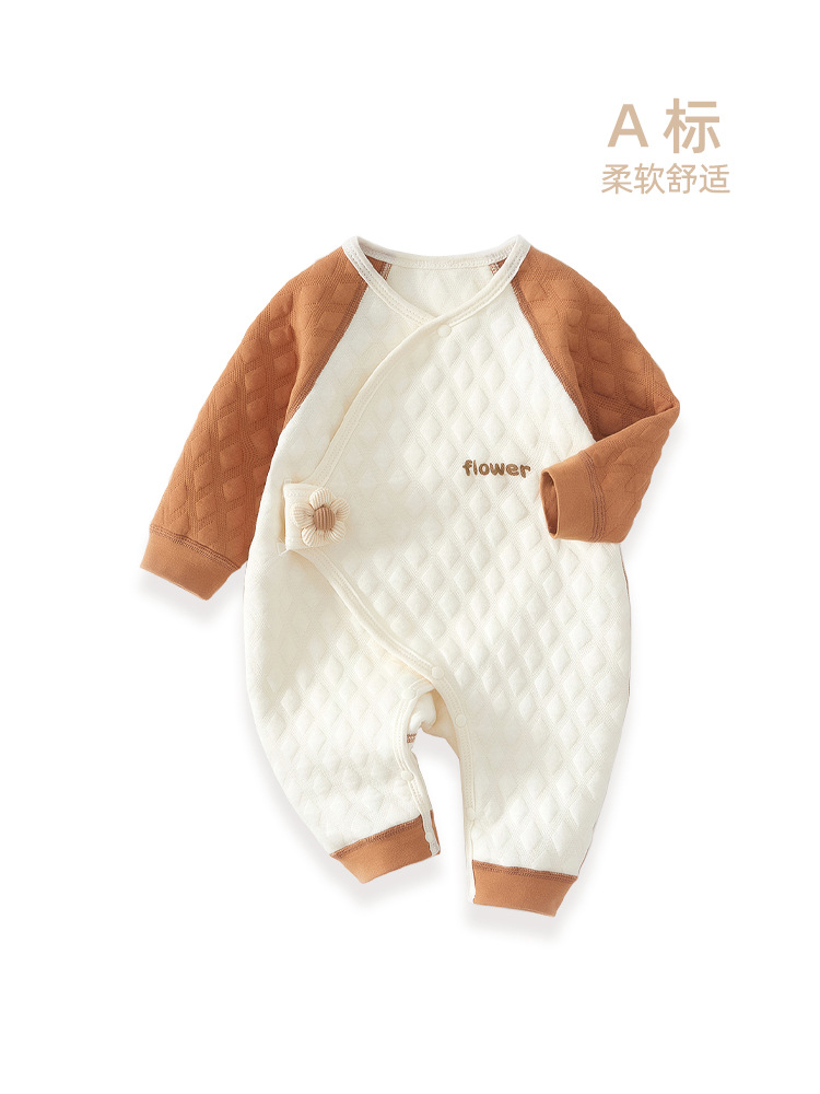 婴儿连体衣秋冬季薄棉婴儿衣服秋款宝宝包屁衣新生儿纯棉a类服装