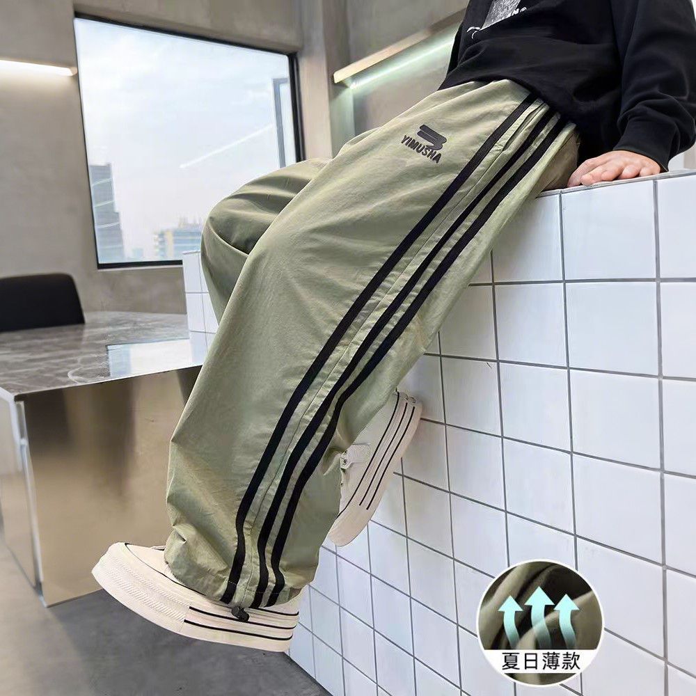 男童裤子夏装2025新款大童夏季薄冰丝儿童长裤男孩休闲洋气防蚊裤