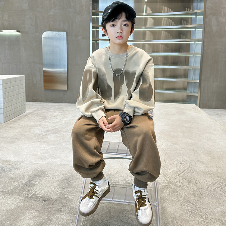 男童套装2025新款儿童中大童春秋季洋气卫衣男孩帅气休闲时尚潮牌