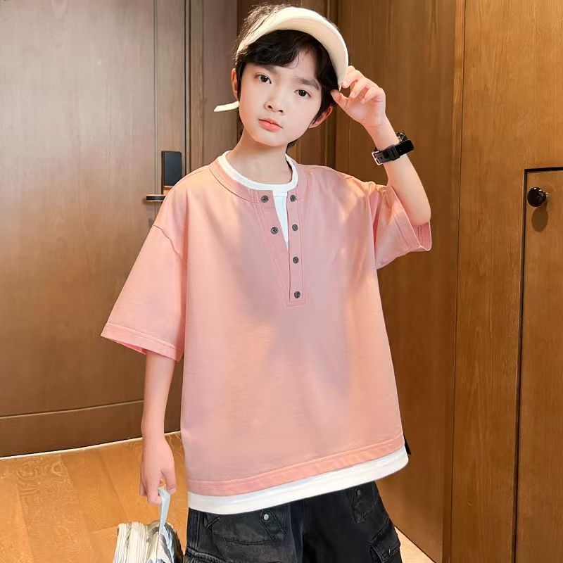 男童夏季短袖T恤2025新款夏装中大童儿童酷帅男孩上衣潮