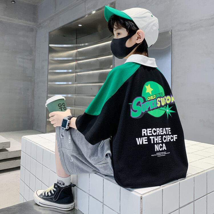 男童夏装短袖2025新款中大儿童男孩帅气时尚半袖POLO衫潮流上衣帅