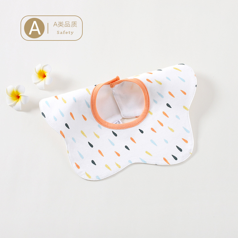 全棉宝宝围嘴tpu防水宝宝口水巾新生儿360°可旋转口水巾婴儿围嘴