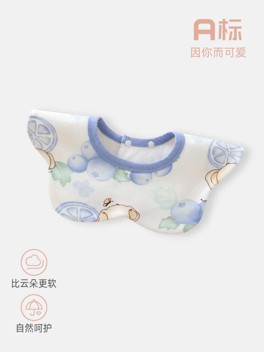 新生儿口水巾宝宝防吐奶围嘴全棉新生儿围兜360°可旋转婴儿围嘴