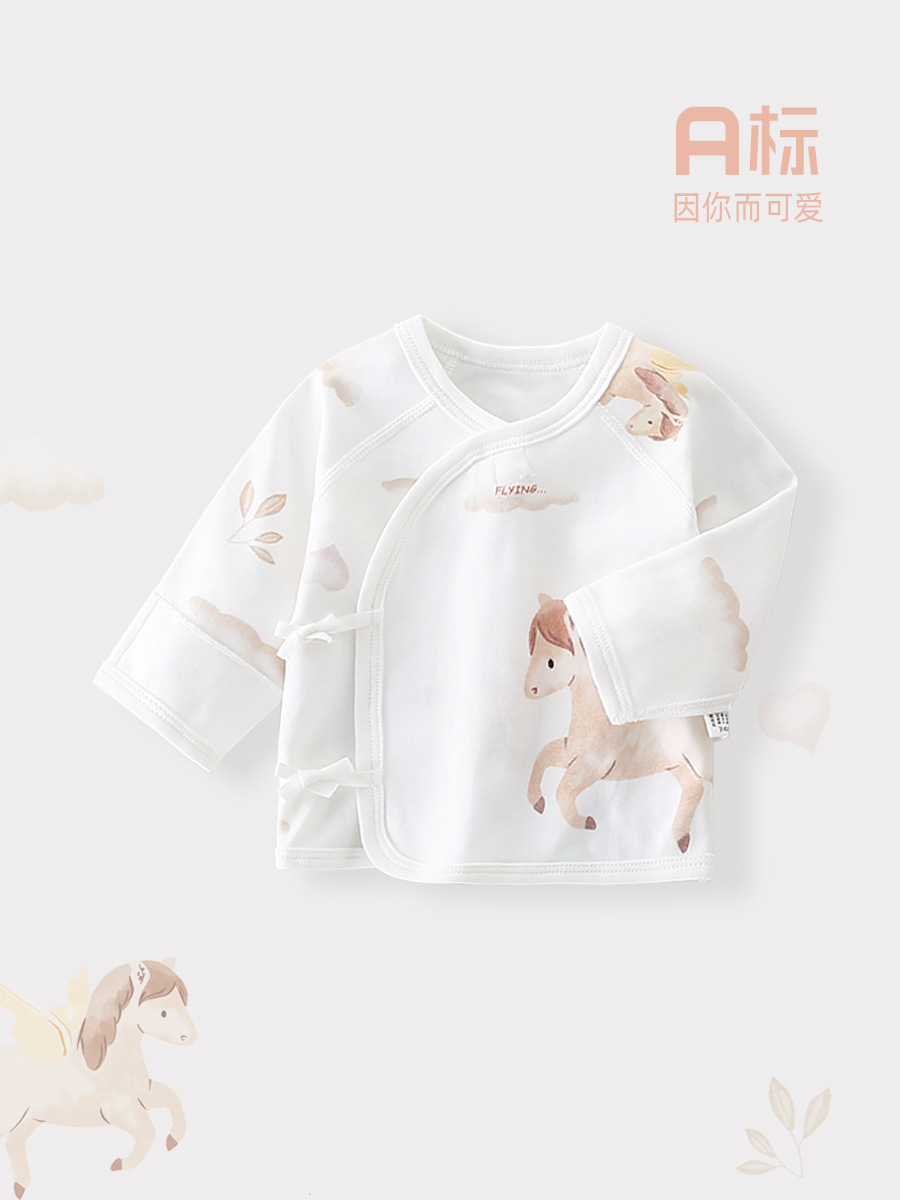 纯棉婴儿衣服春秋宝宝半背衣四季款全棉长袖和尚服上衣新生儿衣服