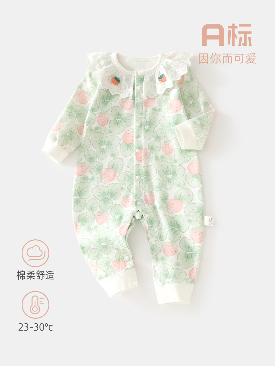 全棉宝宝连体衣无骨新生儿哈衣宝宝爬服新生儿家居服棉婴儿连体衣