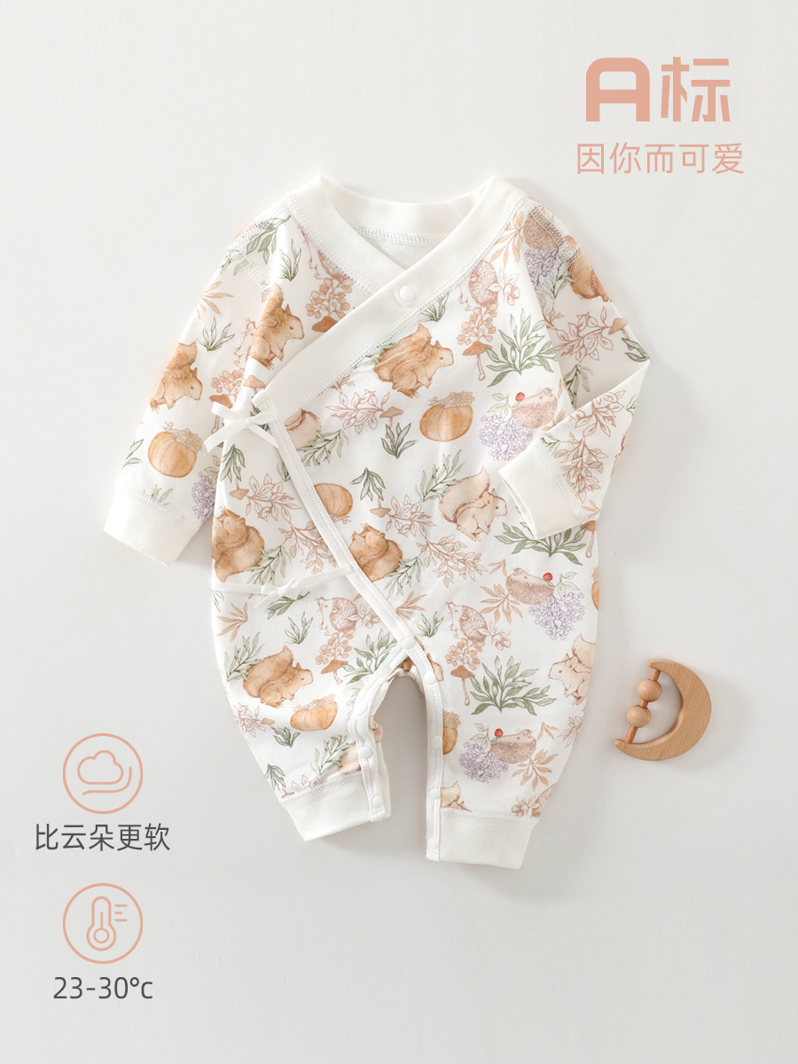 婴儿蝴蝶衣a类宝宝和尚服四季款宝宝爬服春婴儿衣服新生儿蝴蝶衣