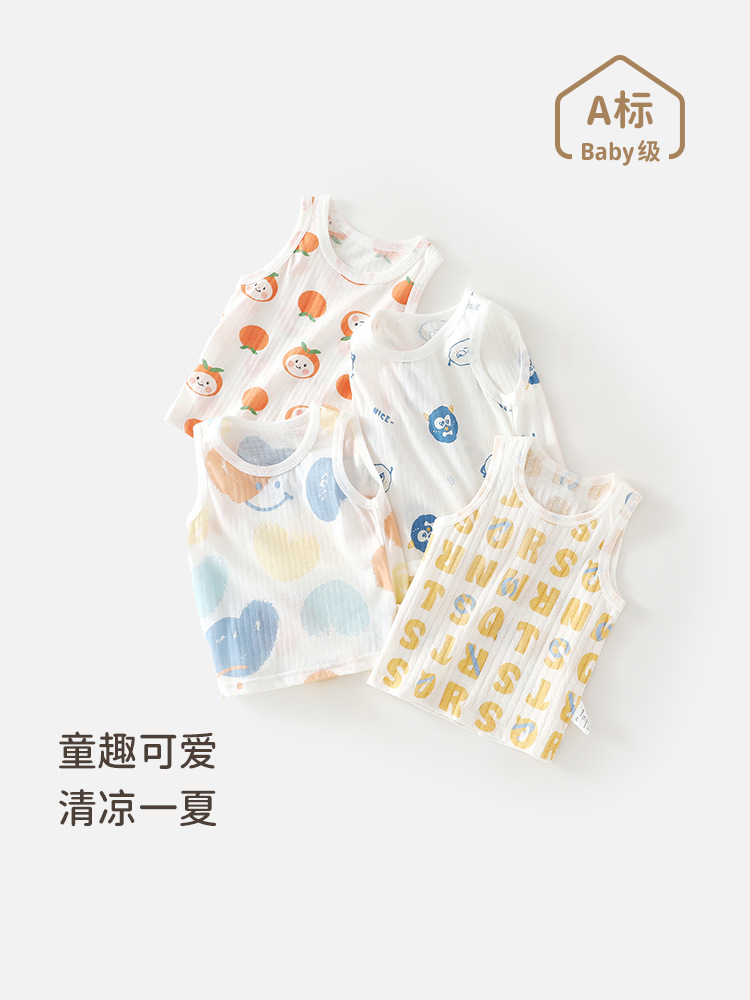 宝宝夏季纯棉背心吊带男童女童a类家居服婴幼儿夏季薄款无袖上衣