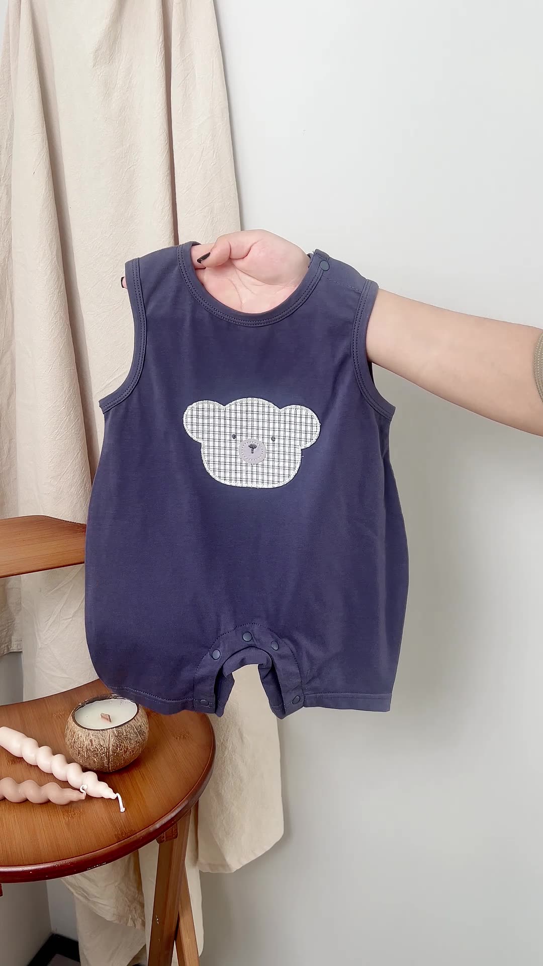 新生婴儿衣服夏薄款宝宝连体衣新款小月龄外出服无袖背心哈衣夏装