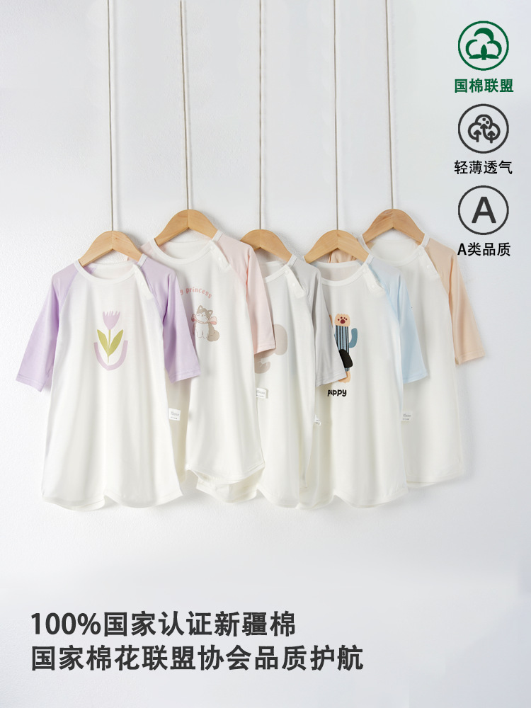 2025夏季婴幼儿舒适睡衣a类莱赛尔男女宝宝家居服薄款卡通空调服