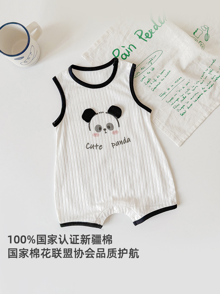 初生婴儿透气哈衣a类男女宝宝夏装背心连腿式夏款衣服薄款连体衣