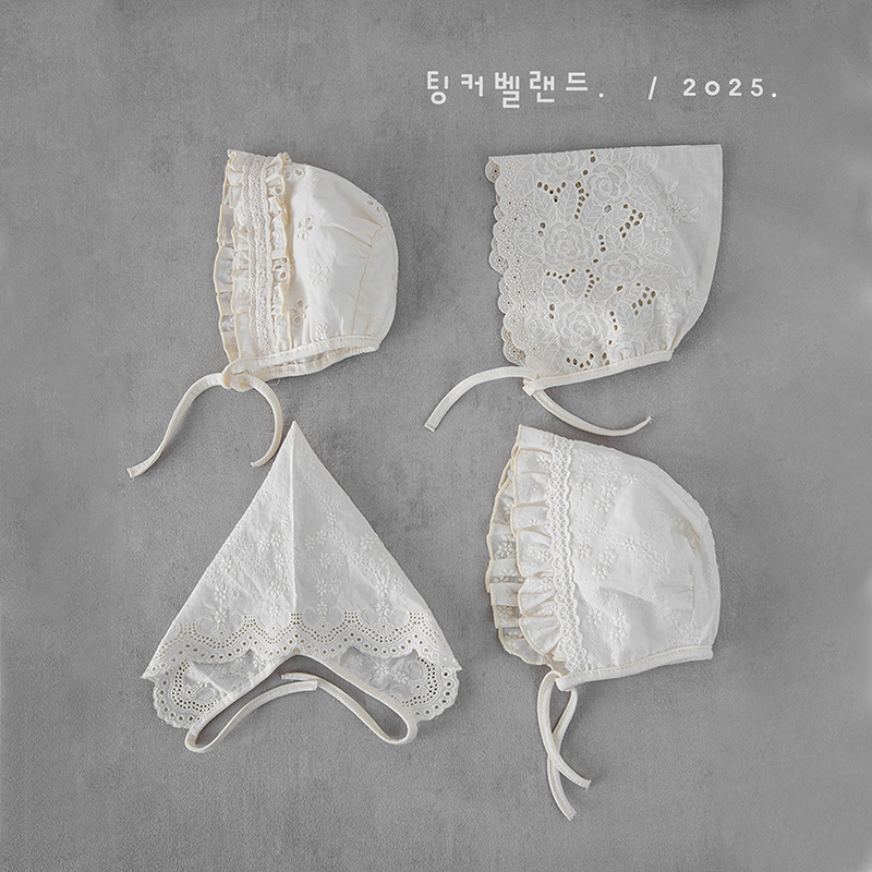 ins风韩版婴幼儿洋气碎花遮阳帽公主蕾丝春秋款女宝宝甜美宫延帽