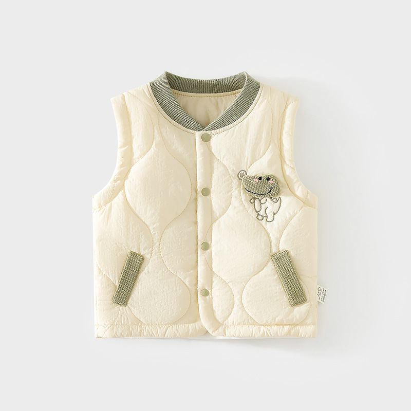婴儿120克夹棉马甲护肚背心秋冬季宝宝儿童坎肩马夹绗棉保暖上衣