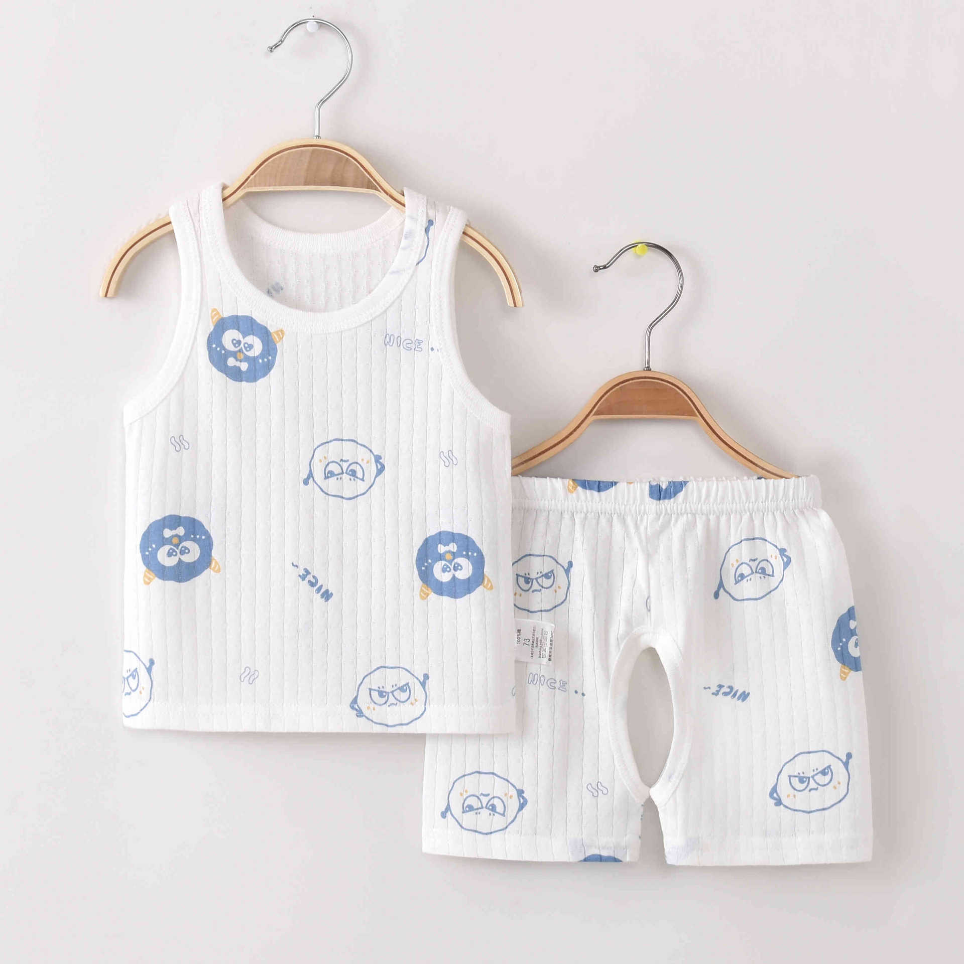 婴儿背心套装夏季纯棉薄款男童女宝宝小孩透气短裤儿童无袖小背心