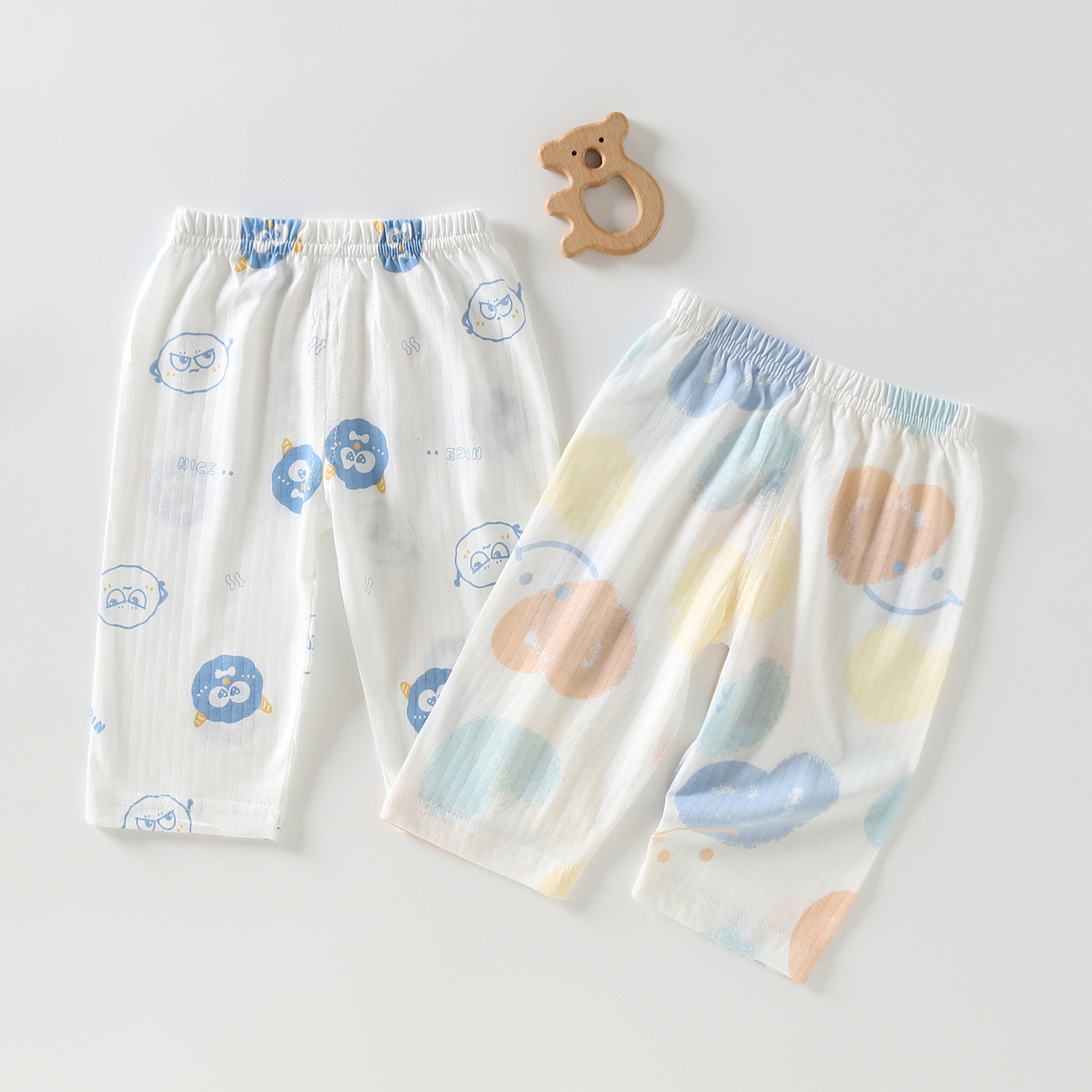 【2件装】儿童七分裤纯棉男女宝宝夏季薄款宽松中短裤居家睡裤