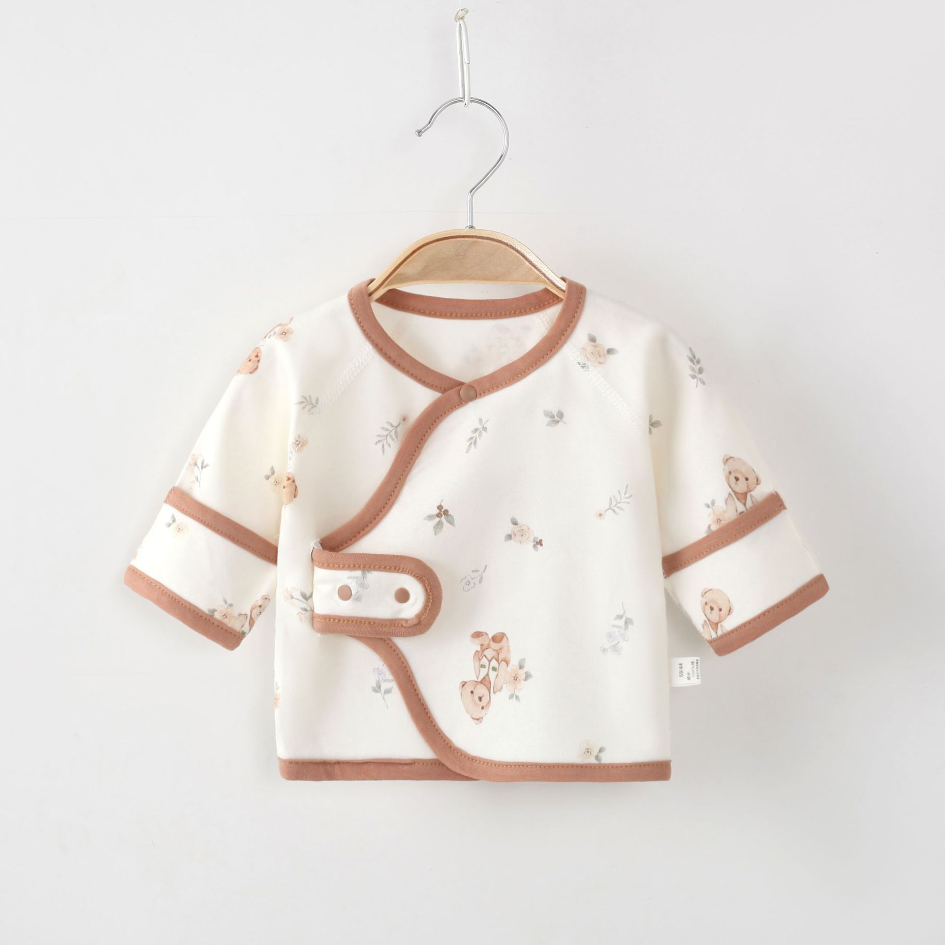 婴儿衣服新生儿半背衣春秋男女宝宝上衣纯棉长袖四季款无骨和尚服