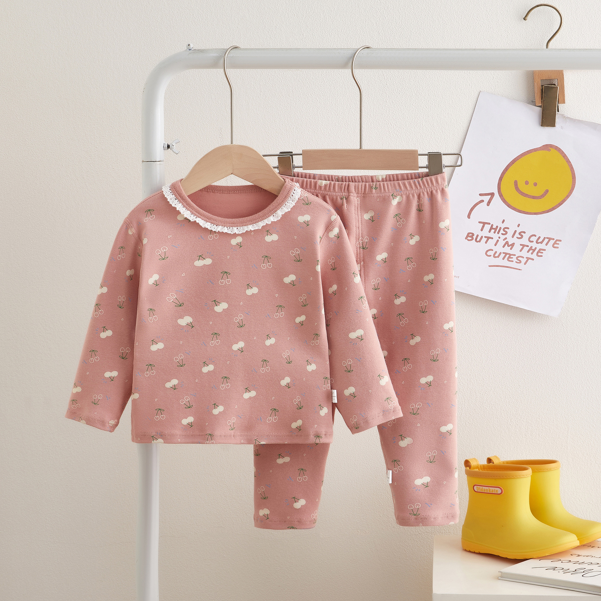 莫浠莫24A类亲肤羊毛拉架儿童秋衣秋裤家居服90-120卡通保暖套装