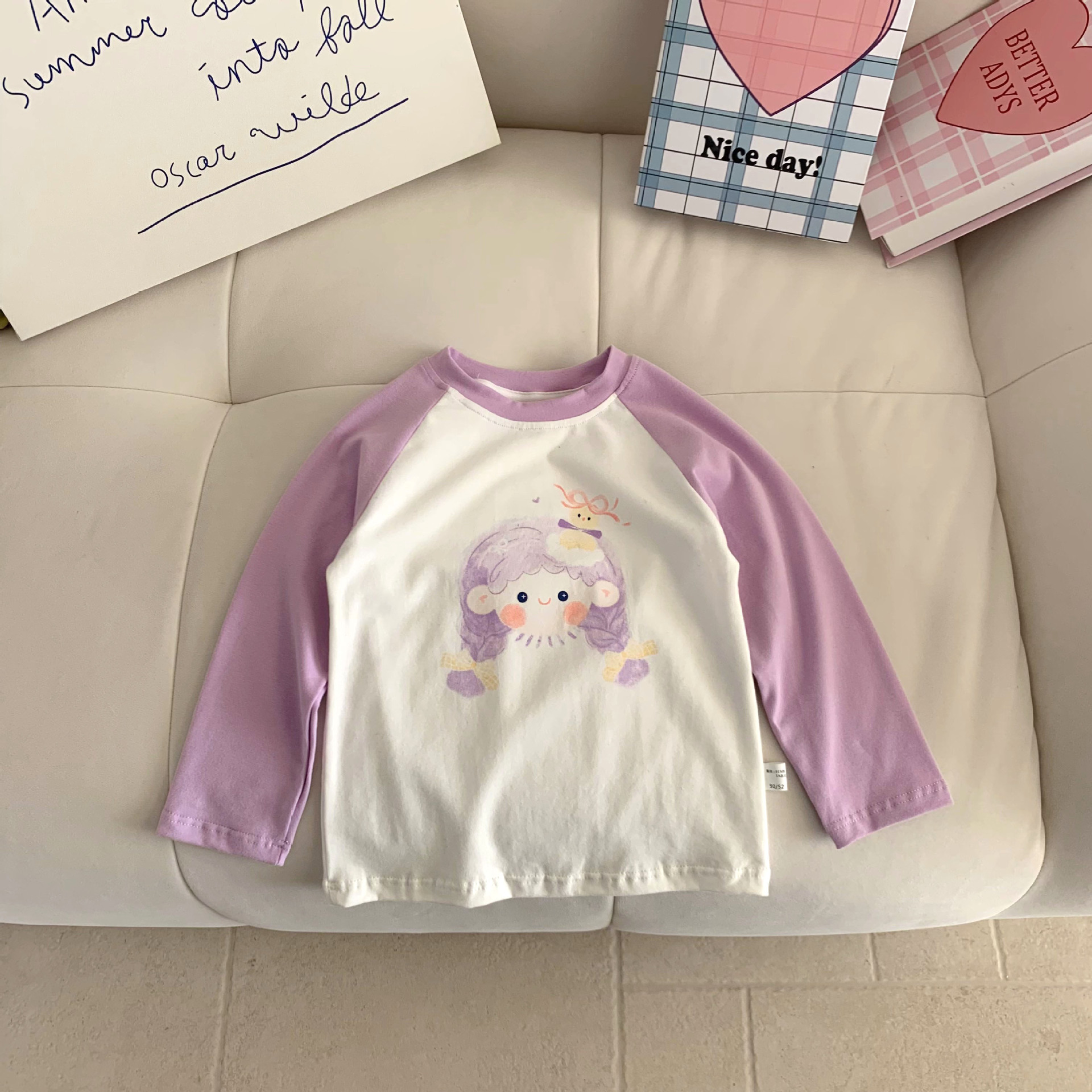 儿童t恤潮童儿童长袖丁恤棉男童卡通印花女童打底衫内搭