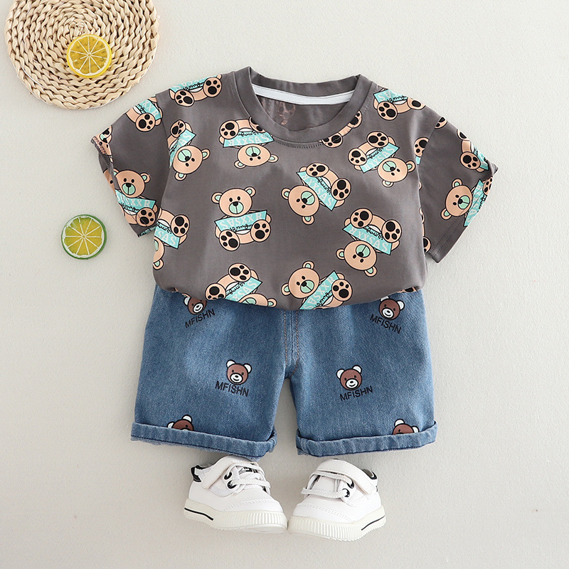 儿童短袖两件套宝宝套头夏季婴儿套装薄款小童洋气运动休闲短裤