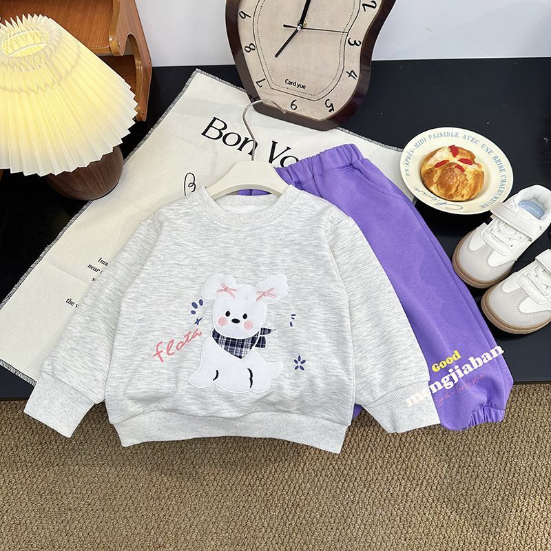 童装秋装套装新款女童2025洋气日常女宝宝休闲时尚潮流卫衣两件套