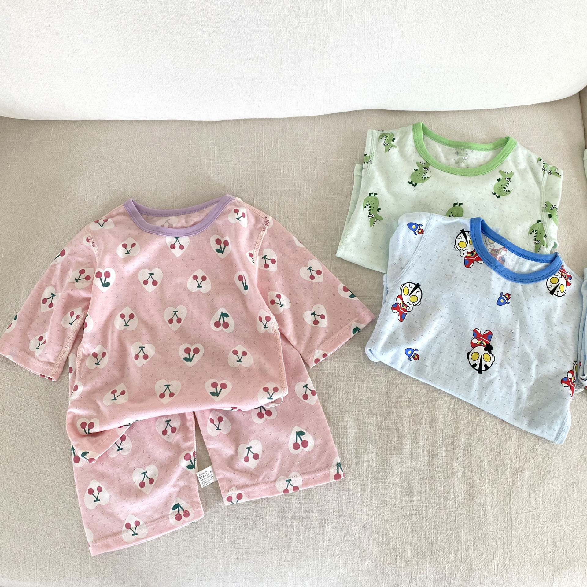 家居服莫棉夏天儿童七分袖七分裤女夏女裤儿童舒适莫棉衣服休闲风