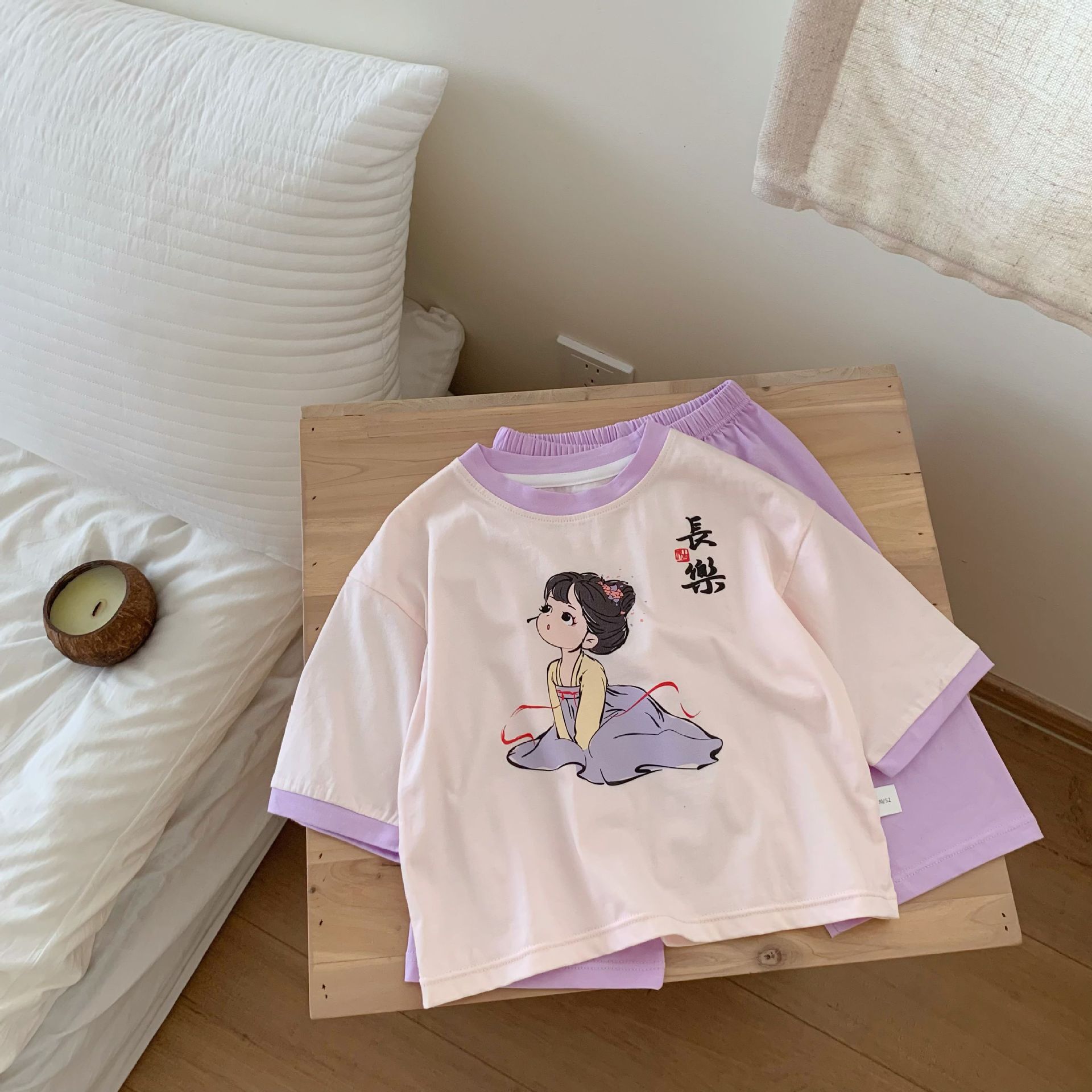 儿童服装春夏女童套装两件套高级感AB版儿童夏季空调服家居服定做