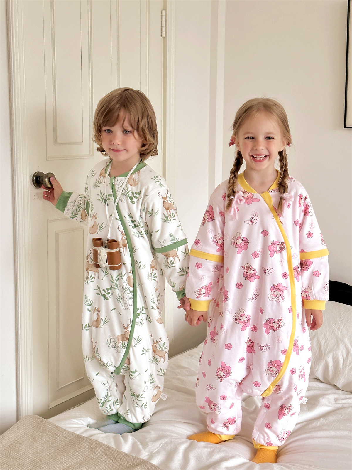 三层夹棉150g恒温睡袋加厚秋冬款儿童婴儿分腿秋冬夹棉睡袋A类宝