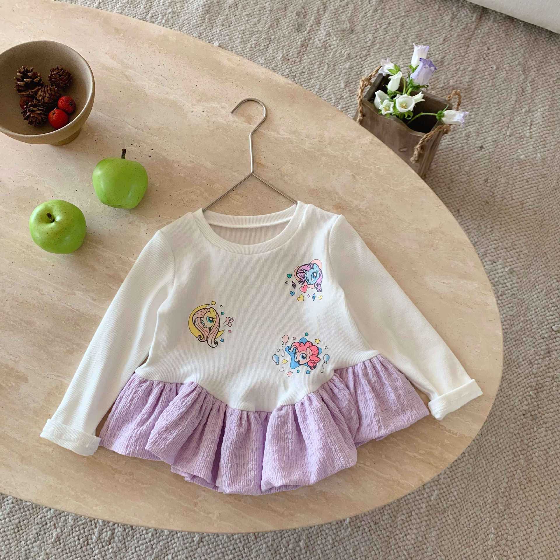 25年春秋小马宝莉可爱裙摆打底衫