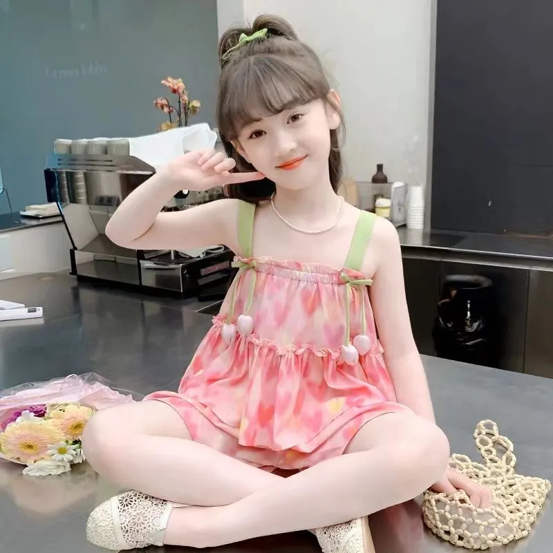 儿童装女童小童夏季吊带连衣裙2024新款公主裙洋气宝宝礼服裙子