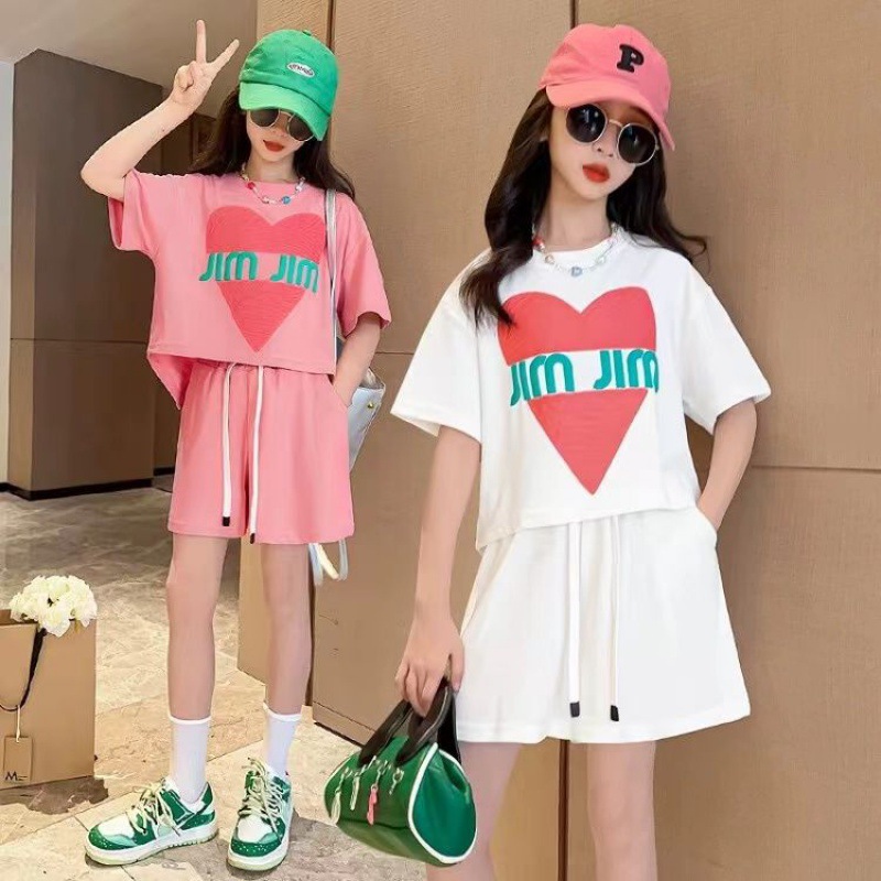 女童夏季新款洋气时髦儿童网红套装裙漂亮炸街大童短裤套装一整套