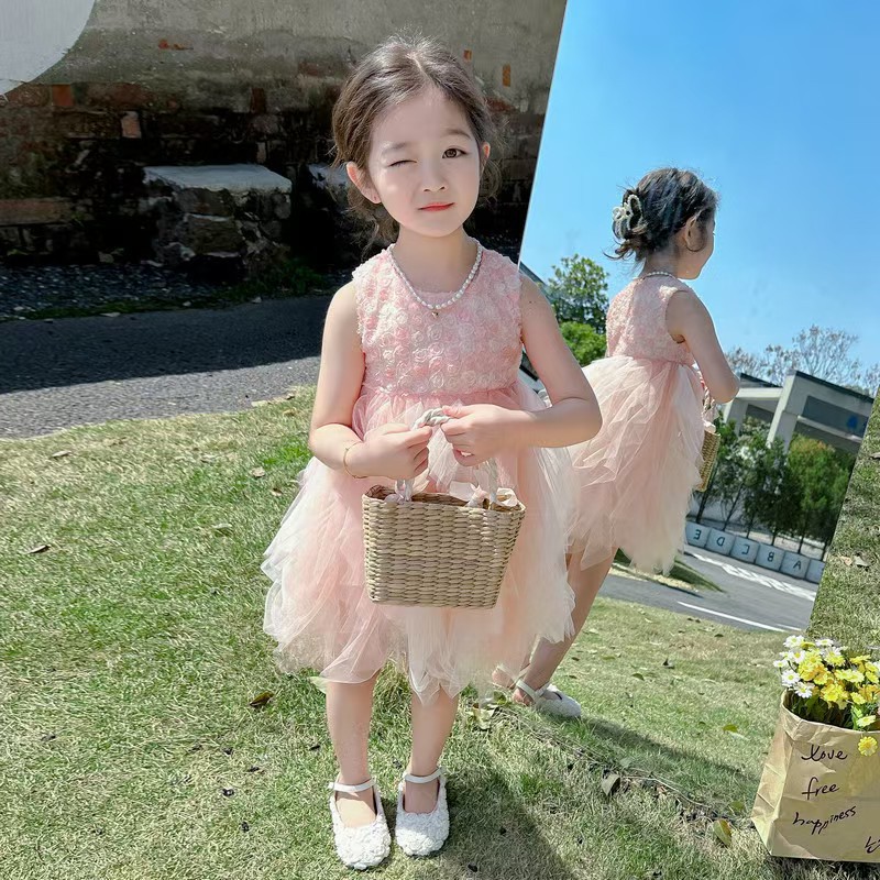 潮牌爆款平底女童花朵小皮鞋配裙子2025新款春夏中大童演出单鞋子