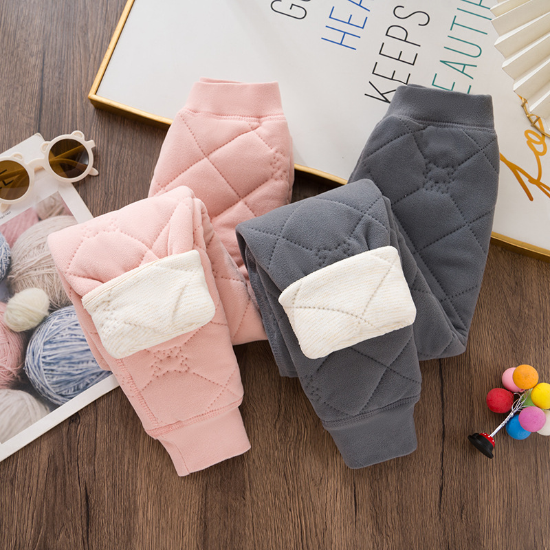 校服神器儿童羊毛保暖裤冬季男童女童棉裤内穿打底裤加绒加厚秋裤