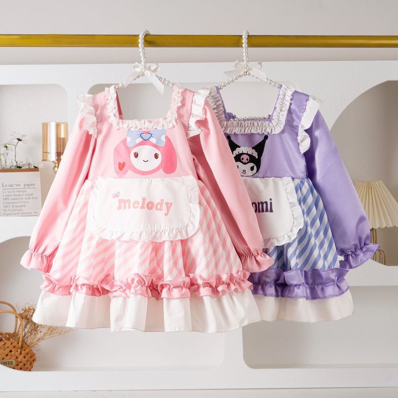 女童连衣裙秋季新款秋装儿童洋气卡通库洛米公主裙中小童宝宝裙子