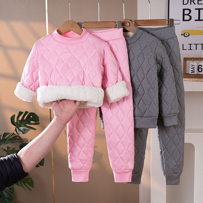 男女儿童套装洋气保暖新款时髦中小童女宝宝男宝宝儿童冬装两件套