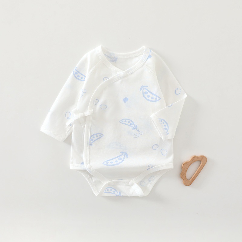 新生婴儿衣服0-6个月夏季初生宝宝爬服纯棉A类三角哈衣系带连体衣