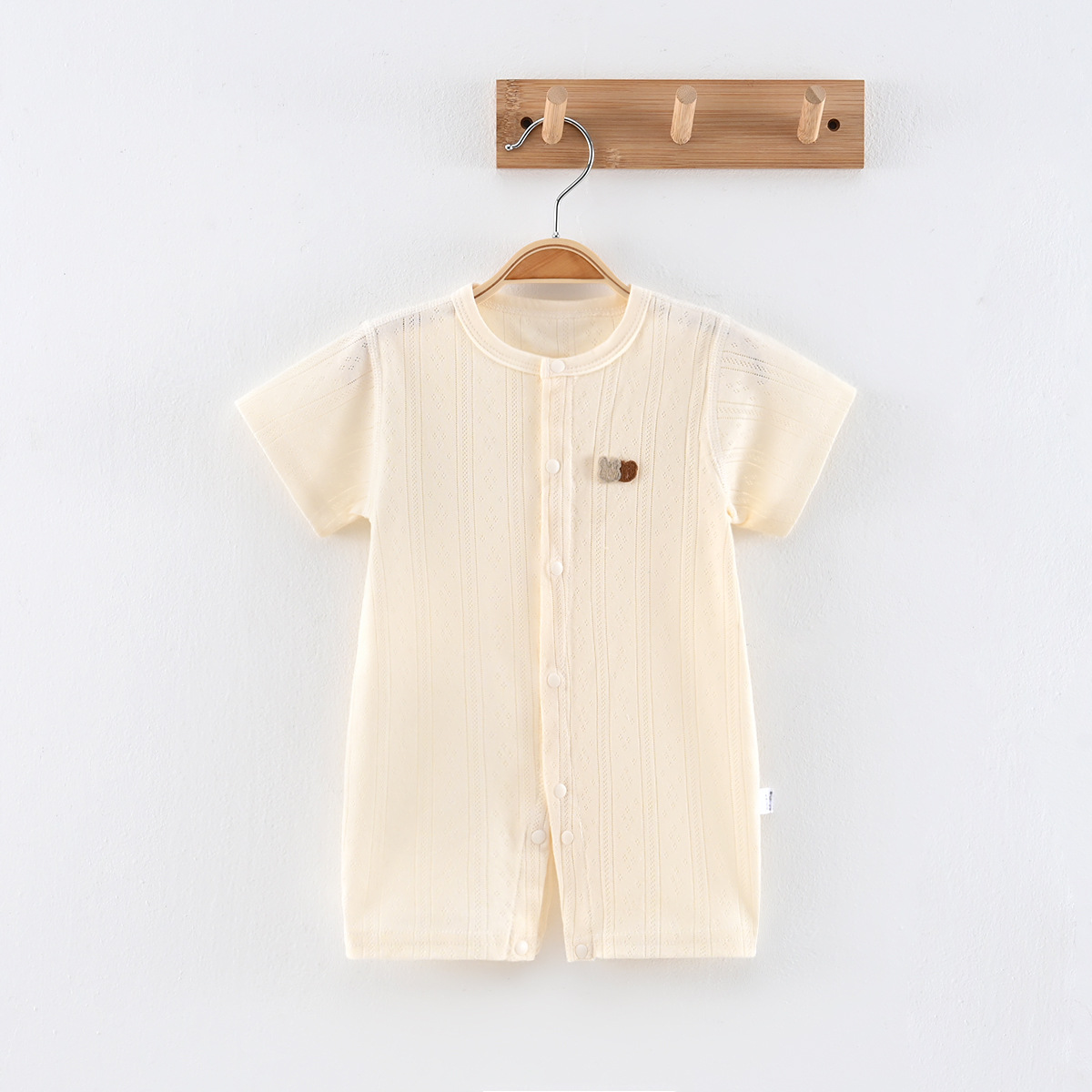 婴儿连体衣夏季薄款0-1岁宝宝哈衣纯棉A类无骨提花新生儿爬爬服