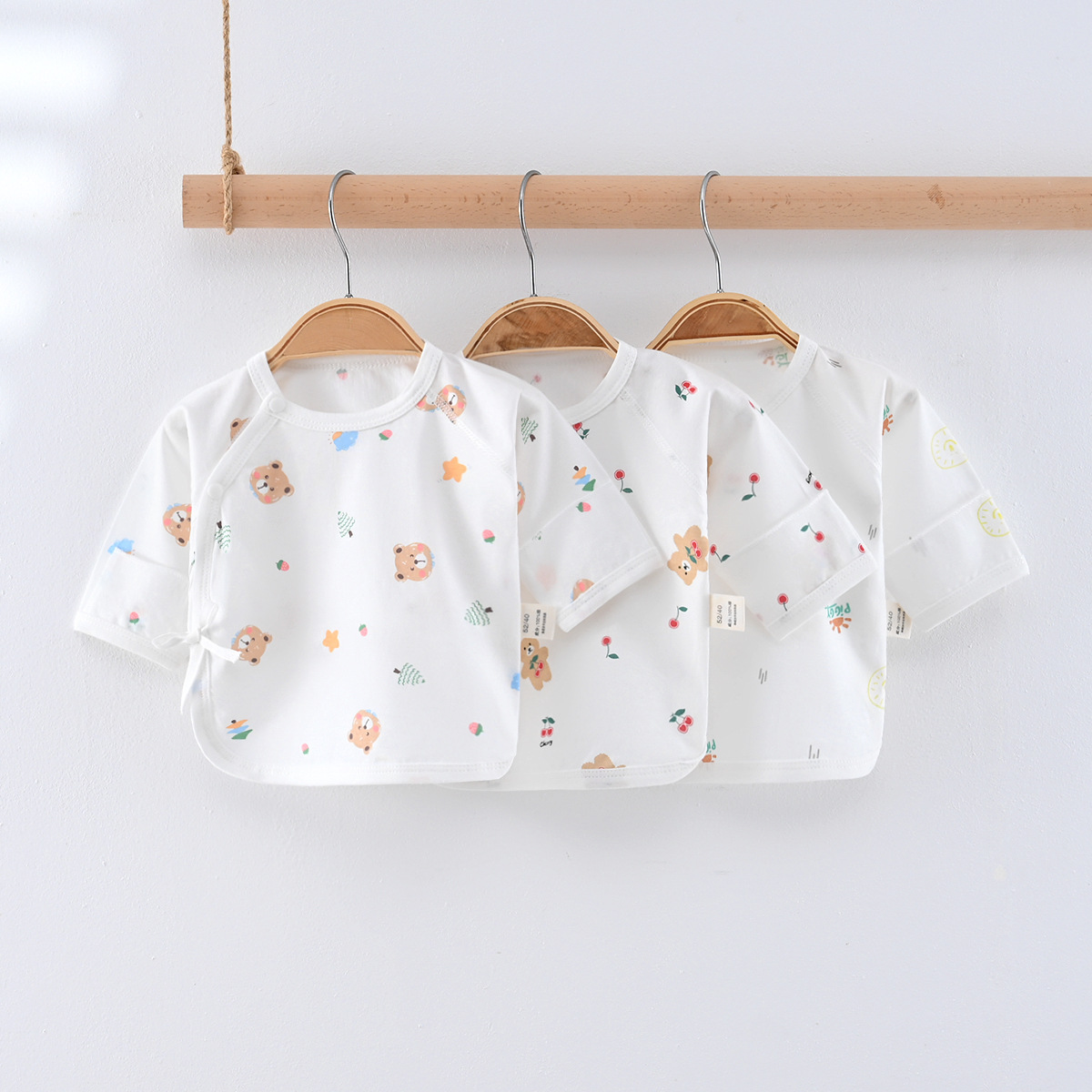 【轻薄夏款】刚出生婴儿衣服新生儿半背衣A类100%棉宝宝无骨上衣