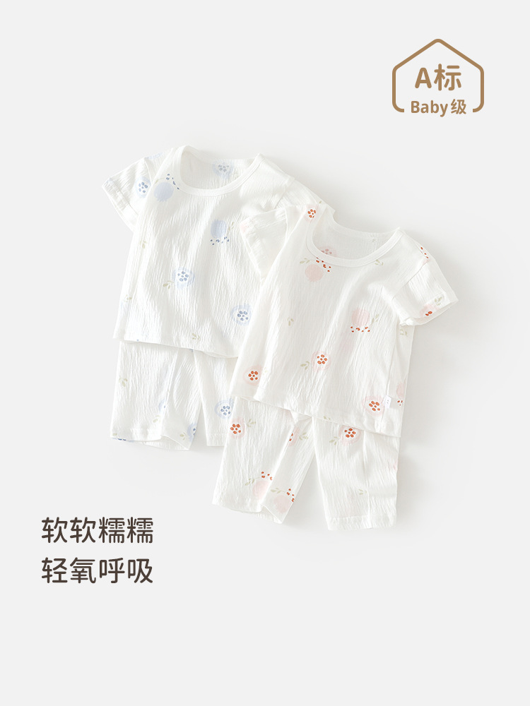 儿童夏季分体套装男女宝宝短袖纯棉衣服婴幼儿薄款短袖短裤两件套