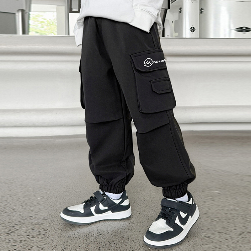 男童工装裤春秋款2025新款秋装儿童秋季裤子休闲大男孩痞帅风