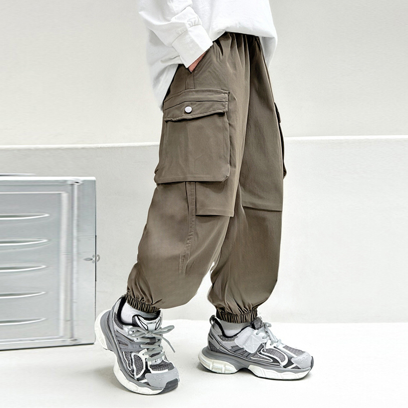 男童裤子春秋款2025新款中大童儿童秋装工装裤休闲裤男孩薄款潮酷