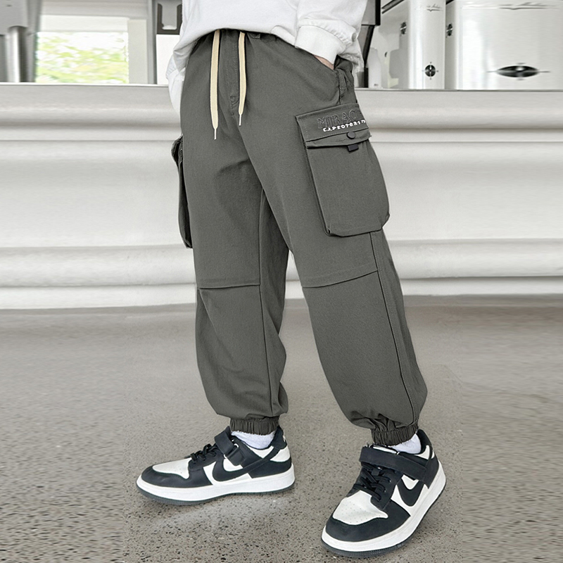 男童秋装2025新款酷帅男孩阔腿工装裤儿童秋季宽松休闲裤子