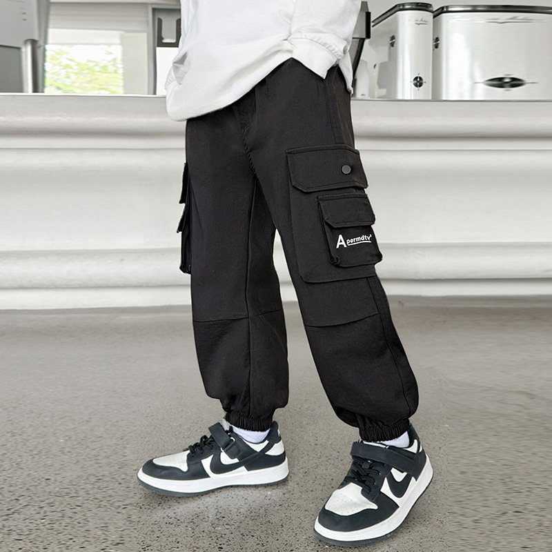 男童秋装工装裤2025新款酷帅儿童宽松阔腿长裤小男孩秋季直筒裤子