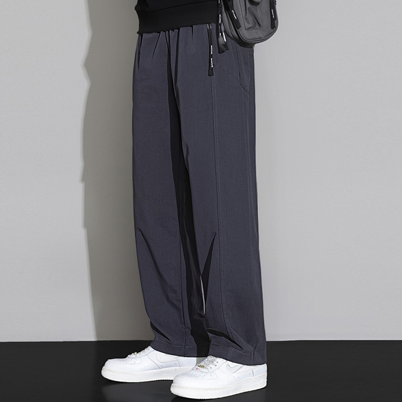 休闲裤男生夏季款宽松潮流高街运动阔腿裤子2025潮重磅直筒工装裤