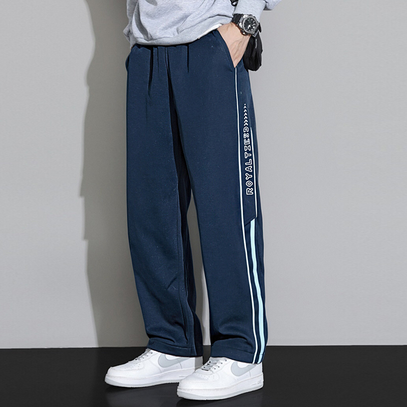 休闲裤男生夏季款宽松潮流高街运动阔腿裤子2025潮重磅直筒运动裤