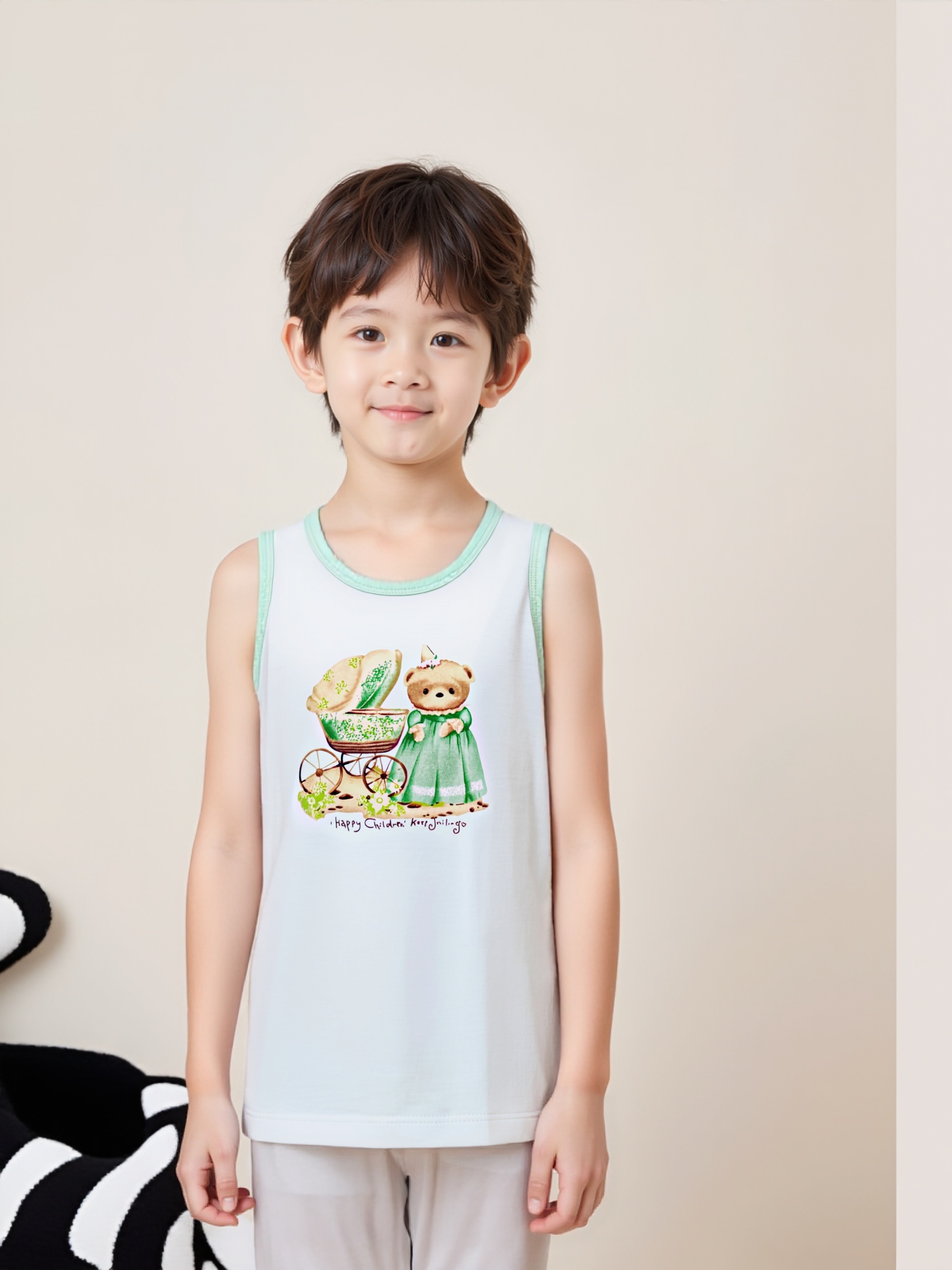 背心夏季薄款男童女宝宝透气打底夏装儿童无袖小背心