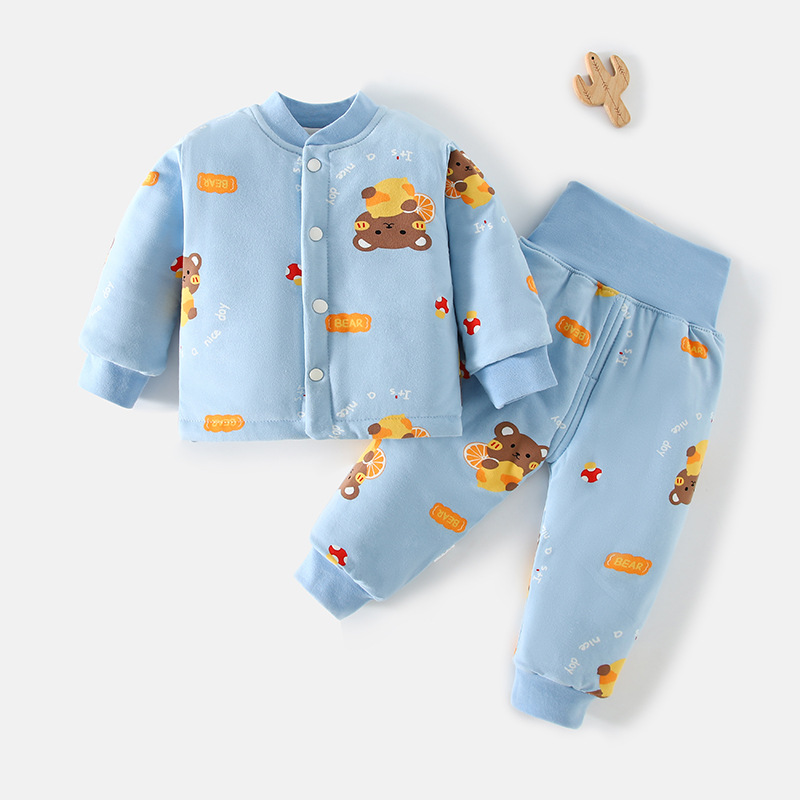 宝宝秋冬120克夹棉棉袄棉衣高腰棉外套手工棉花衣加厚儿童纯棉套