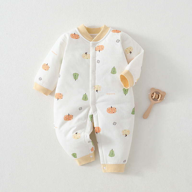 婴儿连体衣40克a类棉秋季新生儿宝宝衣服无骨长袖爬服安阳婴童装