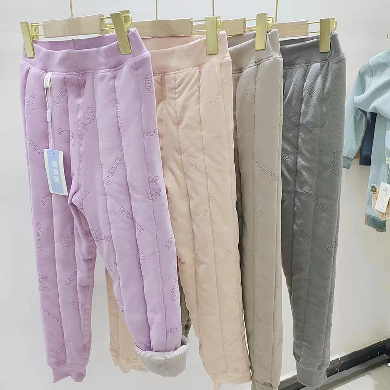 校服青少年儿童棉裤加厚保暖裤冬季中大童内搭一体秋冬儿童棉裤